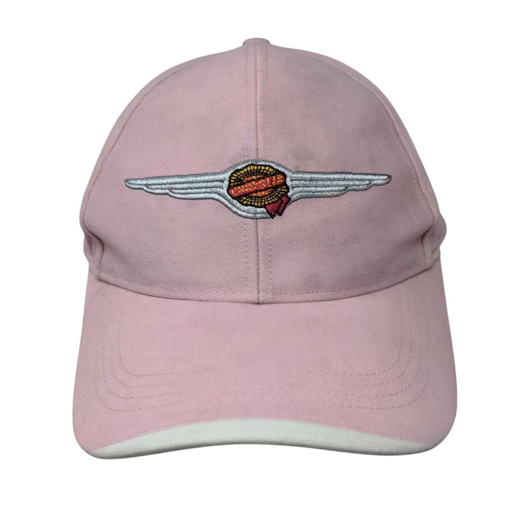 Chrysler Strapback Hat Pink OSFA Adjustable Embroidered Vent Holes